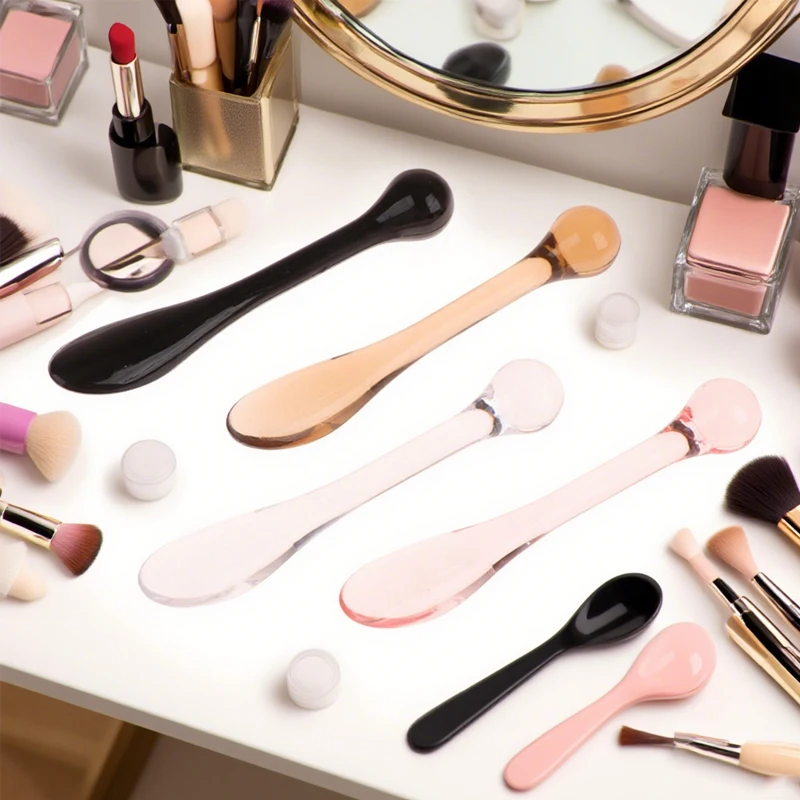 1/3pcs Beauty Tools Acrylic Cosmetic Spatulas Scoop With Box Face Cream Mask Mud Mixing Spoon Absorb Roller Facial Applicator