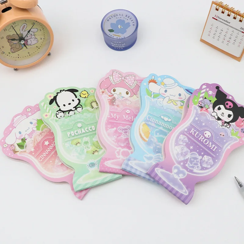 Stationery Sanrio Pochacco Shape Glue Set Cute Sticky Note Book Student Cartoon Heteroideus Memo Pad Wholesale Birthday Gifts