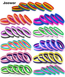 Gender Fluid Pride Silicone Rubber Bracelets Gay Lesbian Wristband Jewelry 1pcs