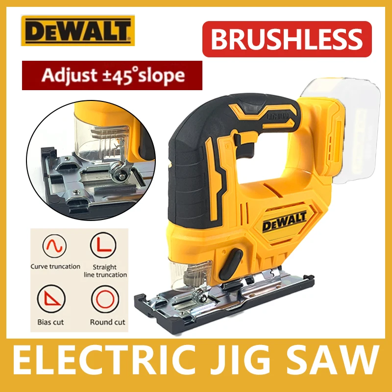 Dewalt 무선 전기 지그 톱, 휴대용 다기능 목공 전동 공구, 조정 가능한 가정용 DIY, Dewalt 20V 배터리