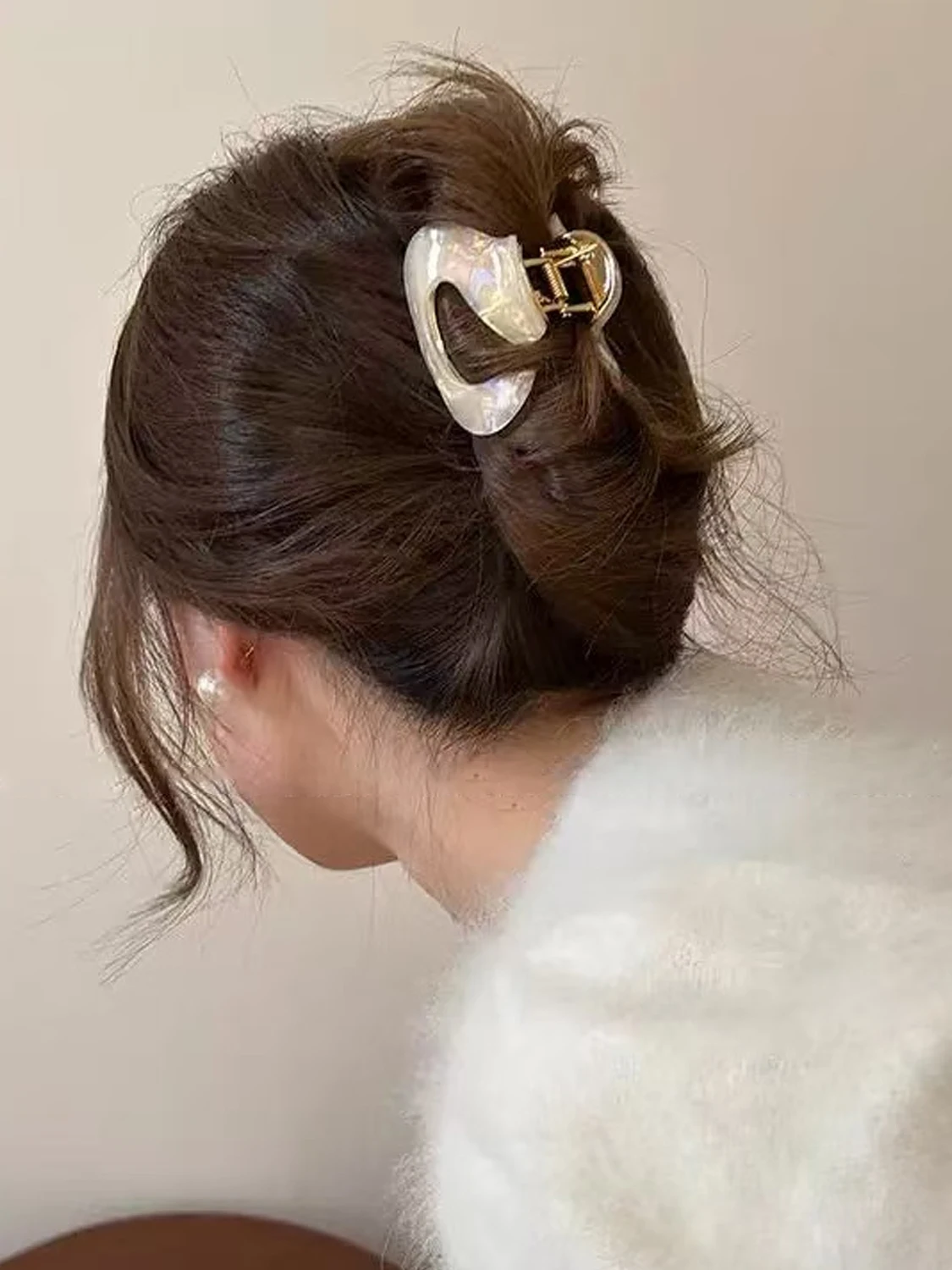 1 Stück Haarklammer im koreanischen Stil aus Acetat-Legierung, Retro-Haarspange mit Wolkenmotiv, schicke und vielseitige Haarklammer mit Persönlichkeit – Detail 7