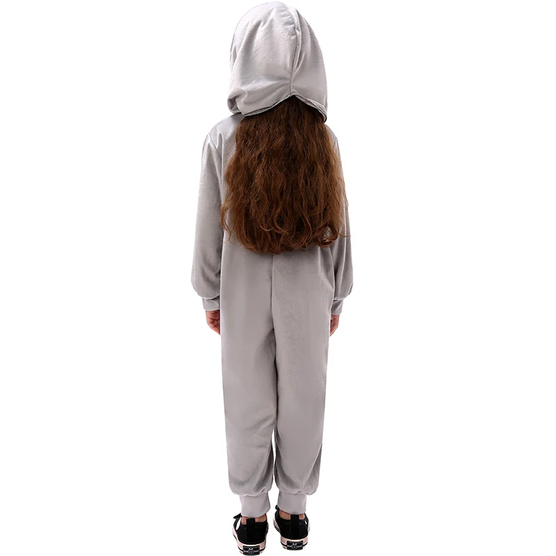 New Arrival Unisex Shark Open Mouth Onesie Cosplay for Kids Girls Book Week Fancy Dress Up Grey Reef Shark Costume for Child