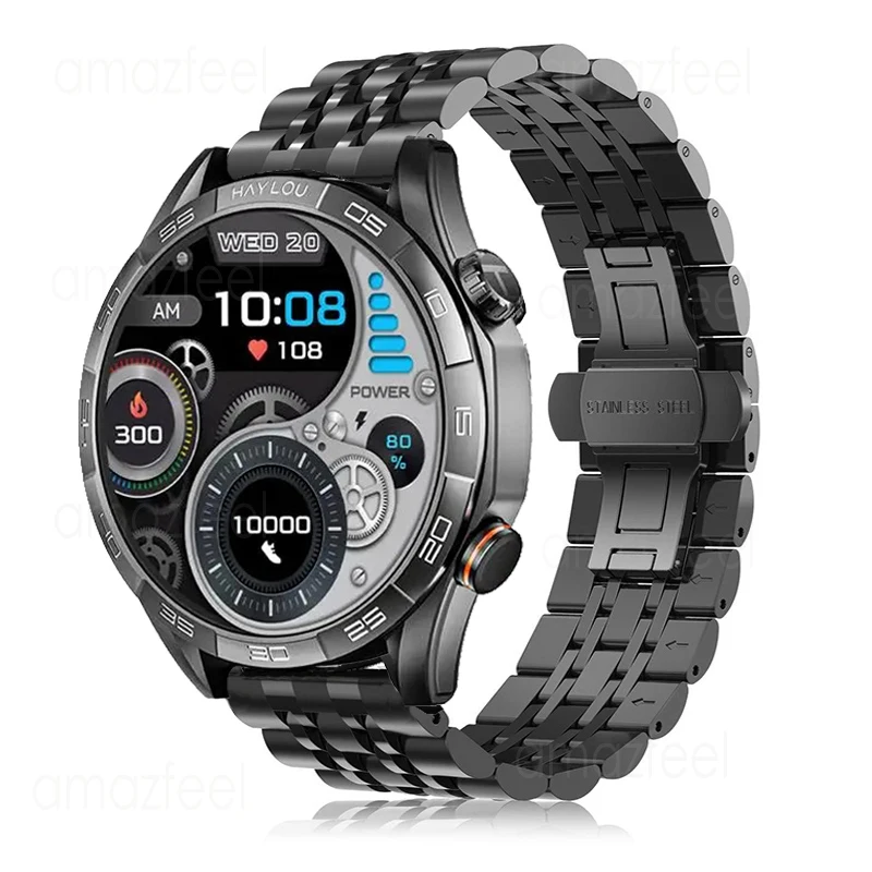 Dla HAYLOU Solar 5 Pasek ze stali nierdzewnej Dla Haylou Watch RS5 S8 R8 Metalowy pasek Correas reloj Dla Haylou Solar Lite Bransoletka
