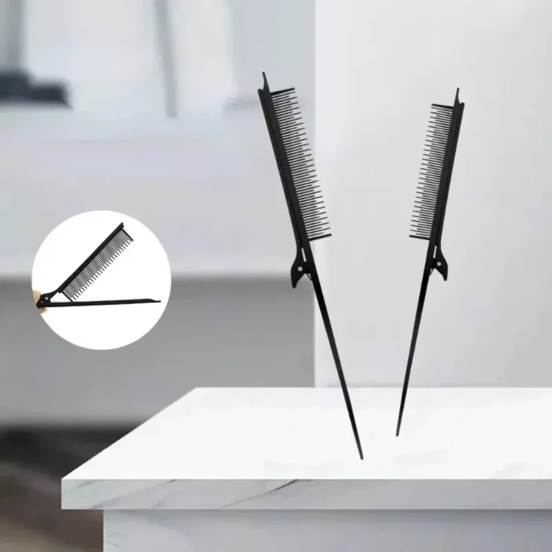 

1PCS New Foldable Teasing Clip Combs Rat Tail Hairbrush with Clips for Women Professional Hair Highlight Dyeing Pick&Clamp Brush