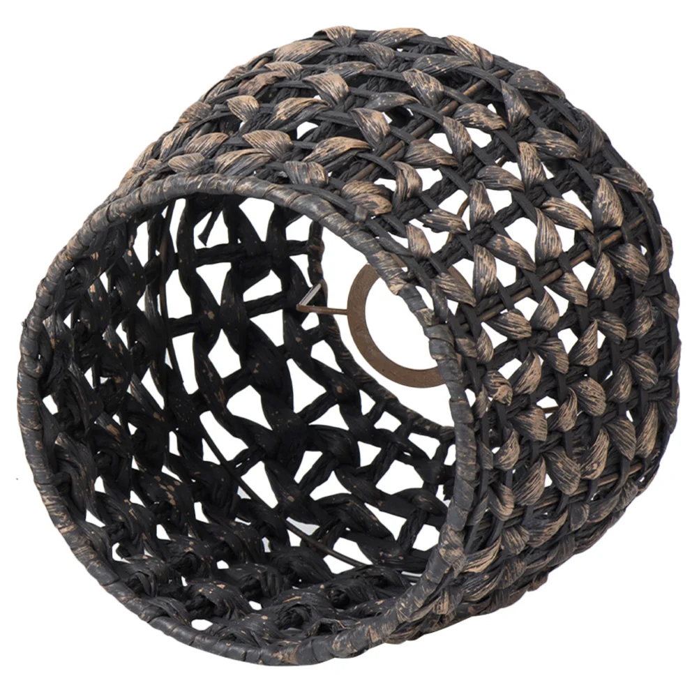 

Vintage Woven Lampshade Rustic Charm Hyacinth Iron Frame Decorative Light Cover for Living Room Dining Bedroom 120cm