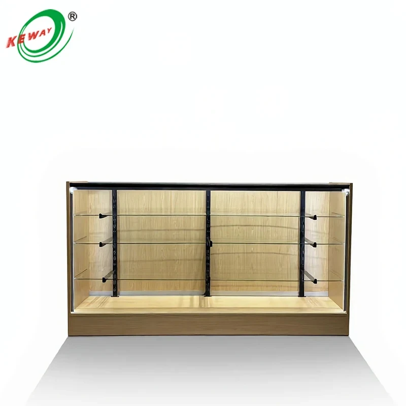 custom.Factory Direct LED Display Cashier Counter Custom Color MDF Wood Glass Showcase Retail Checkout