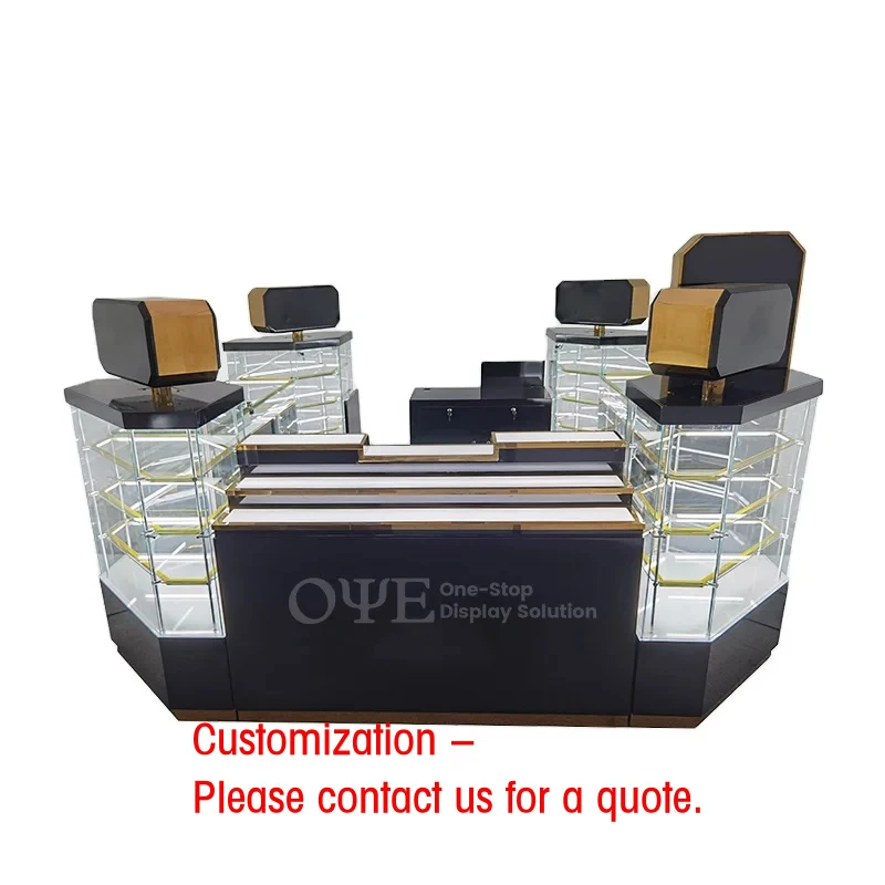 

custom.Glass Perfume Display Counter with LED Light High-end Perfume Display Cabinet Showcase Shop