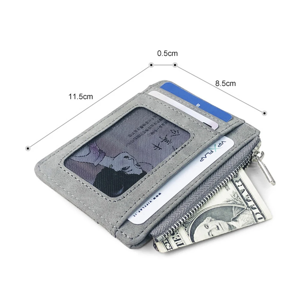 Retro Matte Multi-card Frosted Money Men's Card Wallet Short Mini Business Purse Credit Card Holder