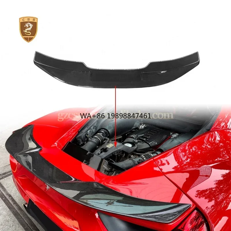 

Facelift Auto Body Part Vors Style Glossy Black Carbon Fiber Rear Ducktail Spoiler Wing for Ferrari 488
