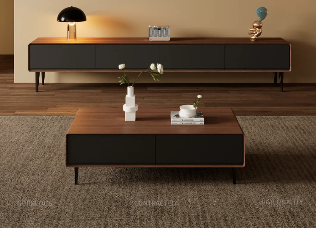 modern simple living room coffee table combination large and small apartment household floor cabinet Nordic TV cabinet