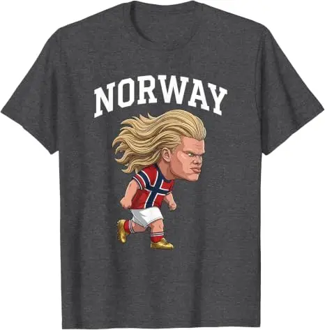 Lustiges Norwegen Ro Norwegian T-Shirt für Männer, Frauen, Jungen, Y2k, niedliches Cartoon Haaland 9 Grafik-Fußball-T-Shirt, modische Fußballbekleidung, Geschenk – Detail 12