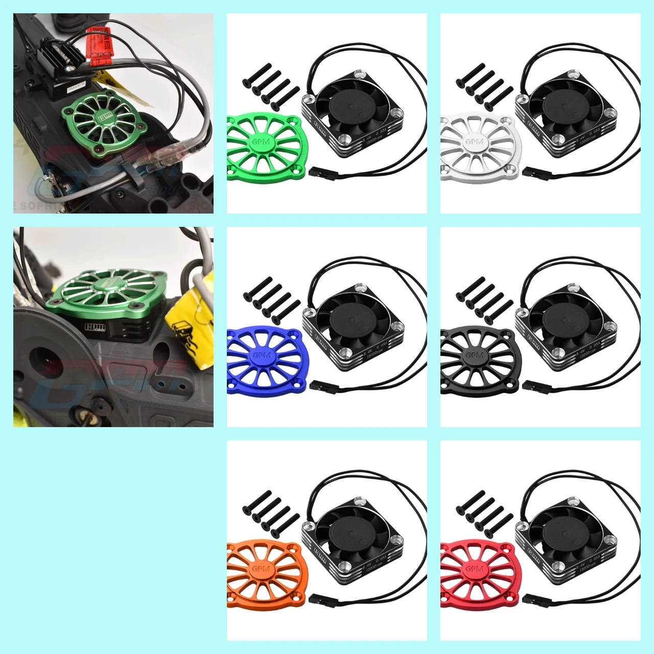 Радиатор двигателя из сплава GPM 7075, охлаждающий вентилятор с металлическим каркасом и защитная крышка для Gorgon 1/10