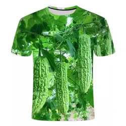 Summer Originality Fun Vegetable Graphic T-shirts For Men Fashion Casual Trend Personality 3D Printed Round Neck Short Sleeved