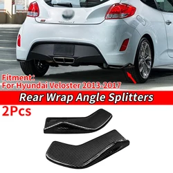 Akcesoria samochodowe tylny rozdzielacz zderzaka Spoiler boczny Canards dyfuzor wykończenie wygląd włókna węglowego ABS dla Hyundai Veloster 2013-2017