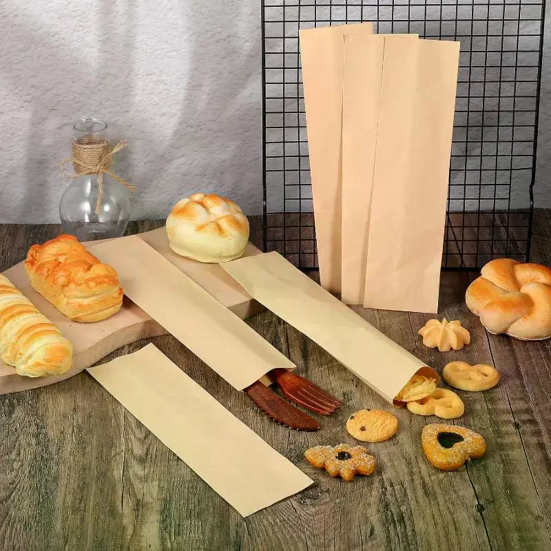 Kraft Paper Tableware Bags: 100 PCS Natural Eco Friendly Cutlery Storage Portable Biodegradable Lunch Picnic