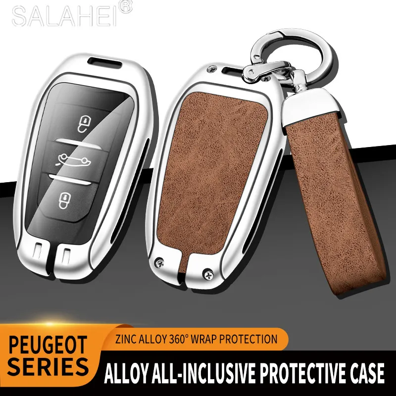 

Zinc Alloy Car Key Fob Case Cover Protector Shell For Peugeot 308 2008 3008 508 5008 408 4008 208 301 407 Keychain Accessories