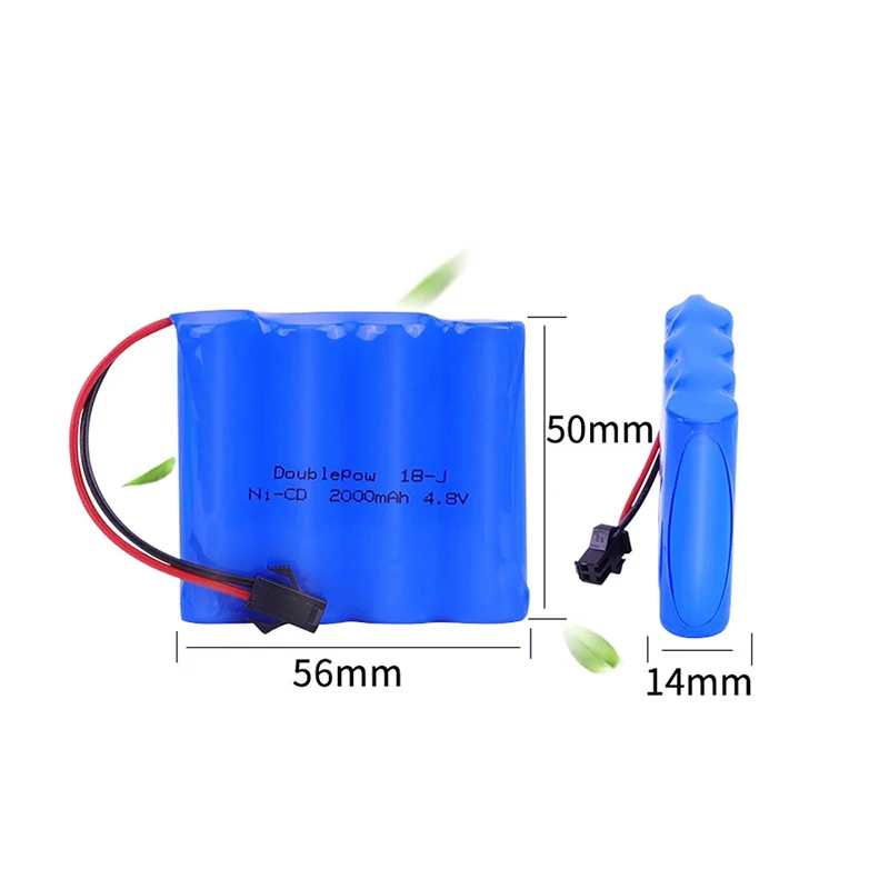 4.8V 2000mah Ni-CD Battery Rechargeable Battery AA Battery Pack Used for Toy Car Dump Truck Four-wheel Drive Alloy Climbing Car