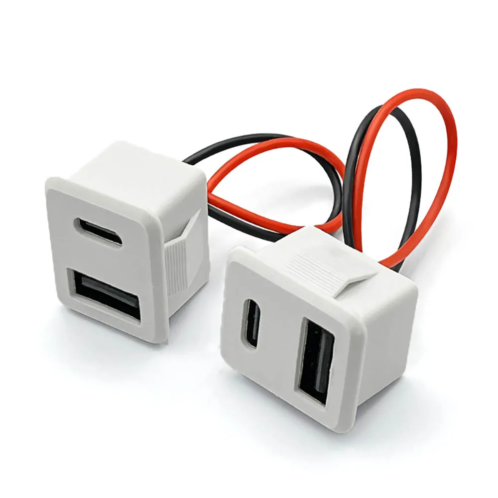 

Double Layer Type USB C Female Base 3A Type-C Socket Usb Charging Socket Power Socket Connector With Cable