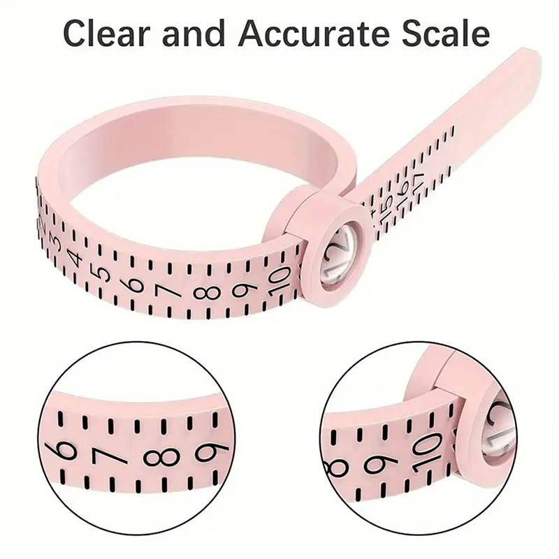 1pcs US Size Ring Ruler Ring Measuring Tape Ring Measuring Tool Annular Coil Finger Size Filter with Magnifying Glass