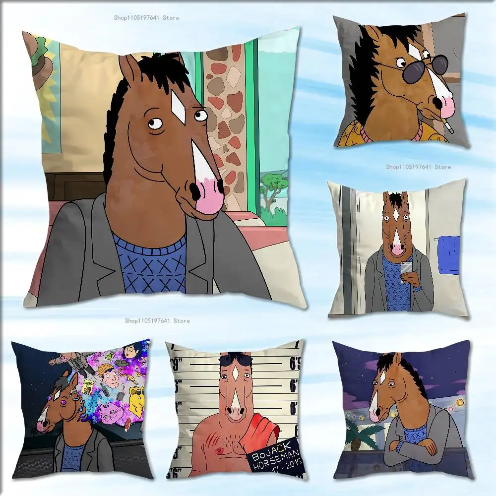 

Cartoon B-BoJack H-Horseman Pillow Case cute cartoon anime peripheralsBedroom Sofa Decorative Cushion Cover Soft Cushion Cover