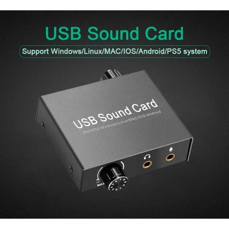 USB-C Sound Card Audio External 3.5mm Microphone Audio Adapter Soundcard for PS4 PC Laptop Headset USB Sound Card