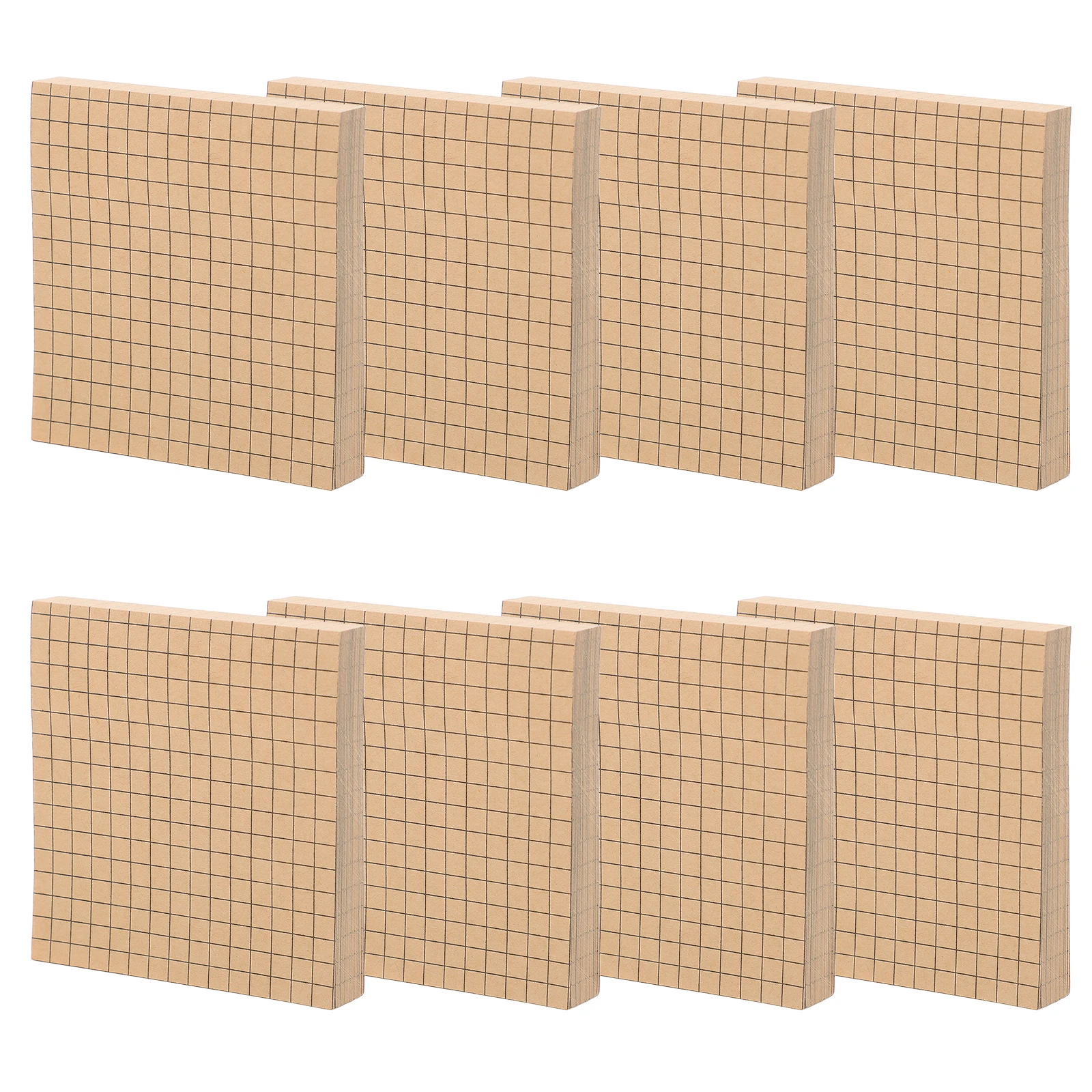 8 Books Study Notepad Office Memo Tear-off Small Brown Multi-function Sticker