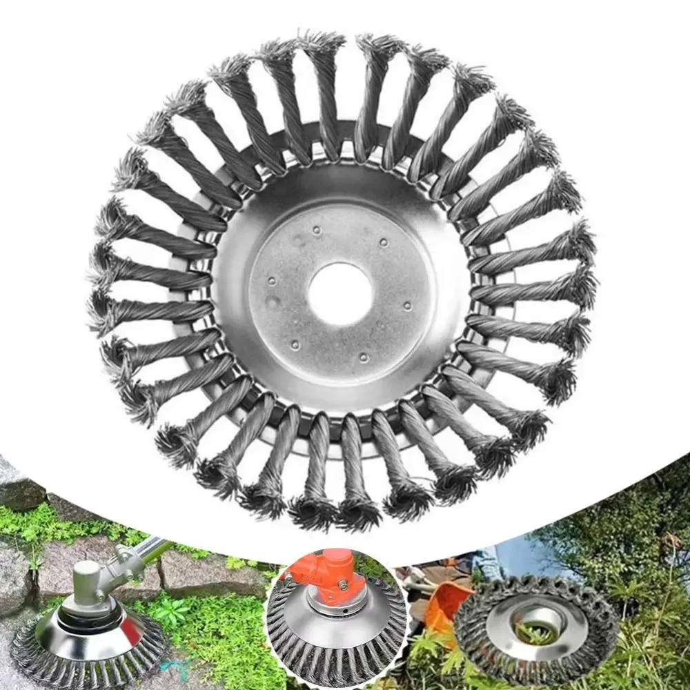Fast 8 Inch Grass Trimmer Head Easy To Clean Wear-resistant Steel Wire Wheel Durable Rust-proof Weeding Disc Garden