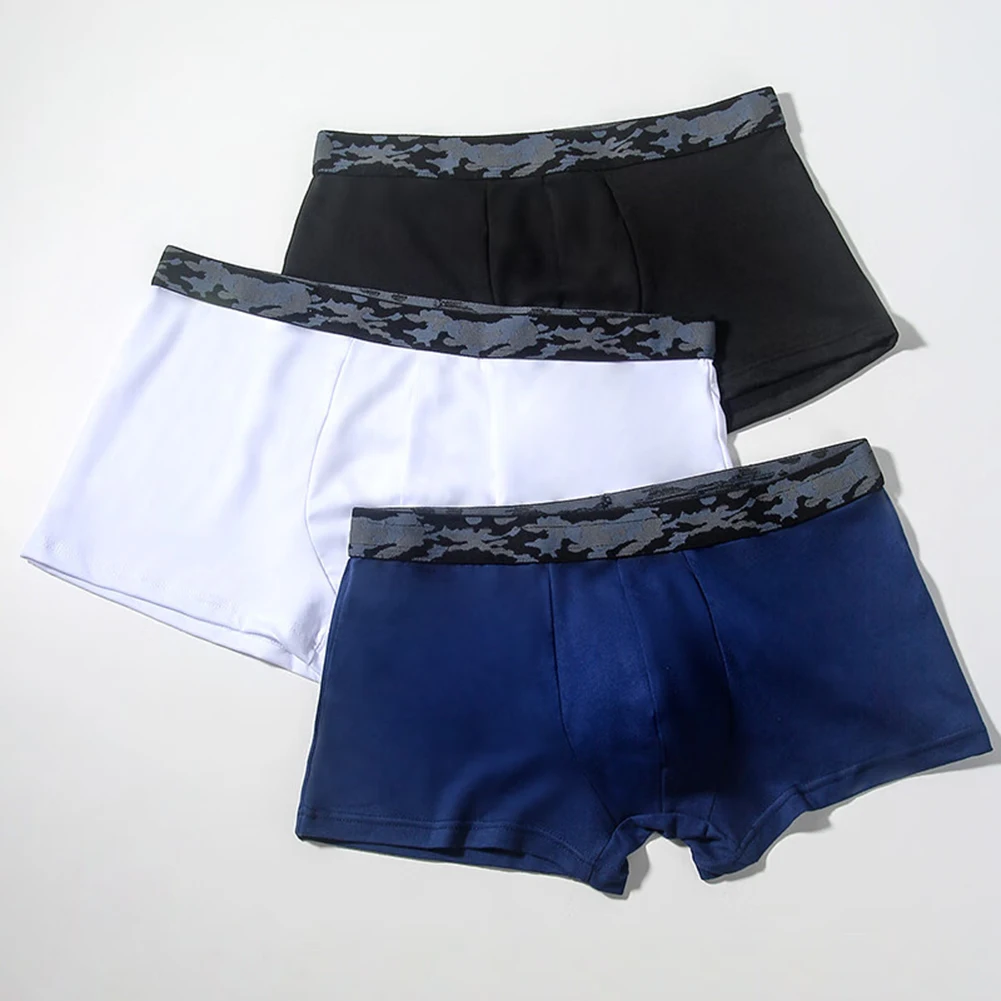 

Mid Waist Underpants Breathable Trunks For Everyday Use Solid Mid Waist Underpants For Men Casual Underwear Comfortable Fit