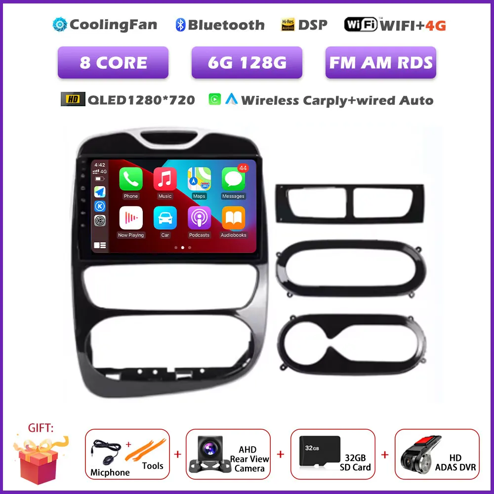 Voor Renault Clio 4 2012-2016 Carplay autoradio multimediaspeler Android 16 Auto WIFI GPS navigatie DSP stereo BT tools