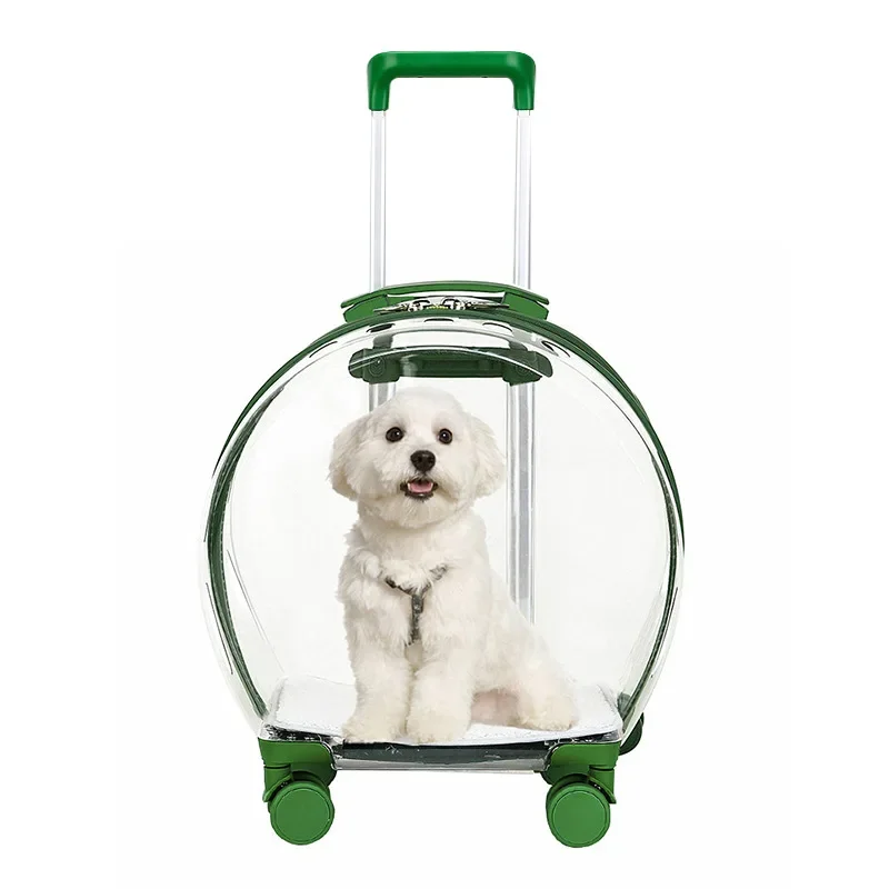 cat dog transpatent window suitcase acrylic travel outdoor trolley case