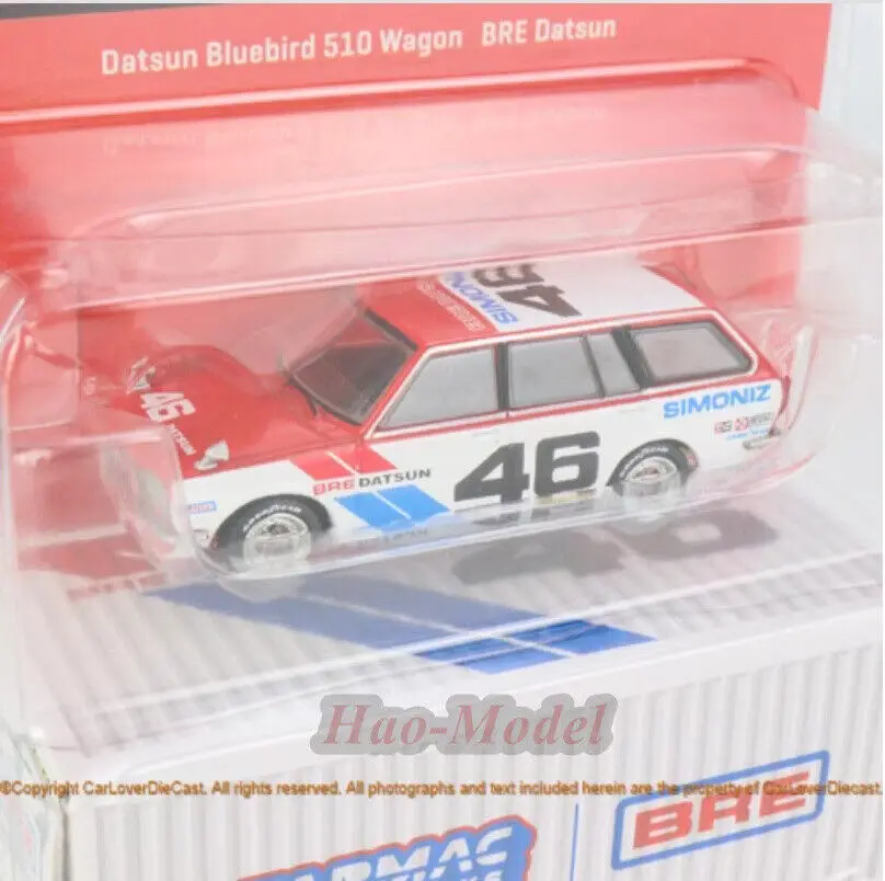 Tarmac Works 1/64 สําหรับ Datsun 510 Wagon # 46 รุ่นโลหะผสมDiecastโลหะจําลองของเล่นของขวัญวันเกิดงานอดิเรกจอแสดงผลคอลเลกชัน