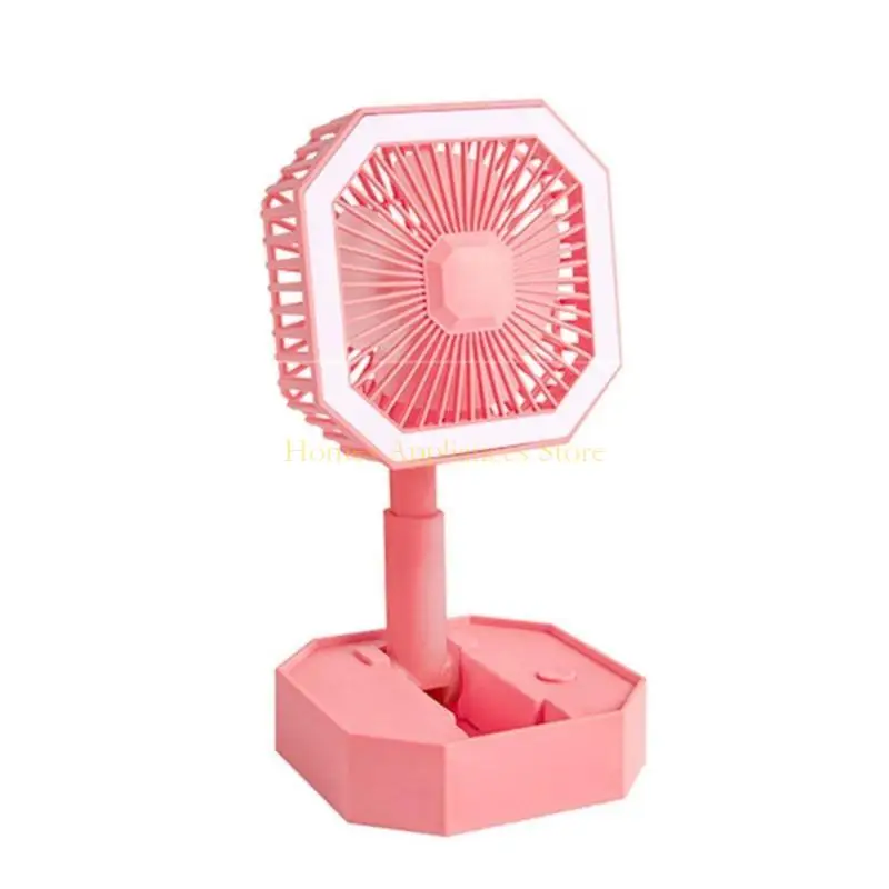 D0AB 조정 가능한 높이 USB 충전 다목적 미니 테이블 팬 데스크 팬이있는 램프