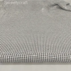 White Color 2026Fashion Glomesh Flexible Metal Sequin Mesh Fabric  for Clothing DIY Jewelry Party Chainmail Dress