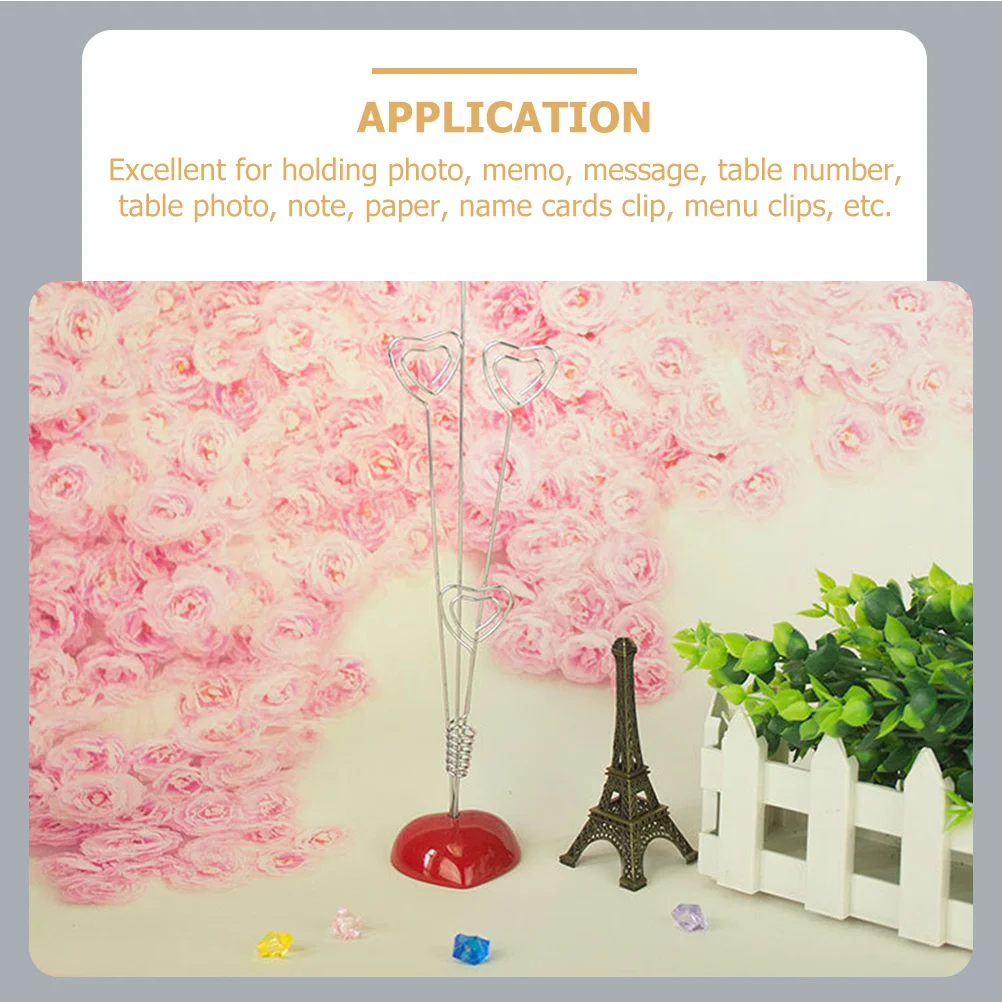 

3Pcs Tabletop Cards Holder Creative Heart Clip for Memo Photo Note Paper Name Card Menu Stand Home Office Decor