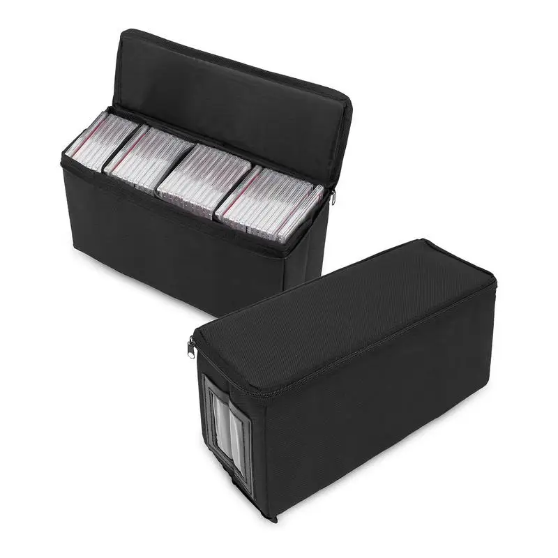 Card Game Box Case Light Duty Card Deck Box With 3 Internal Dividers Foldable Card Holder For 30 Graded Sports Trading Cards