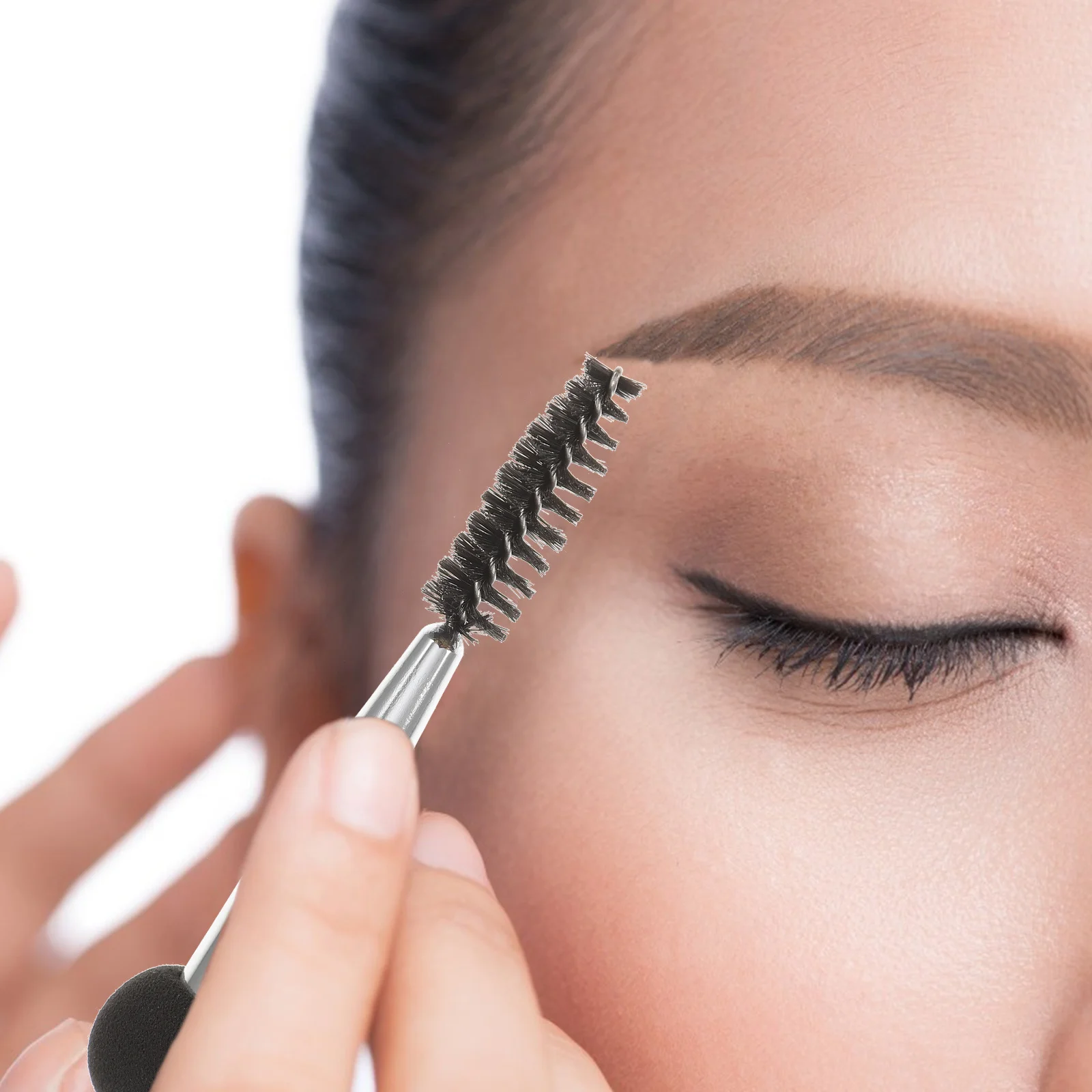 ฟองน้ำแต่งหน้า 6 ชิ้น แบบสองด้าน แปรงปัดมาสคาร่า แปรงปัดคิ้ว แปรงปัดขนตา ชุดพัฟสำหรับลงรองพื้น บลัชออน