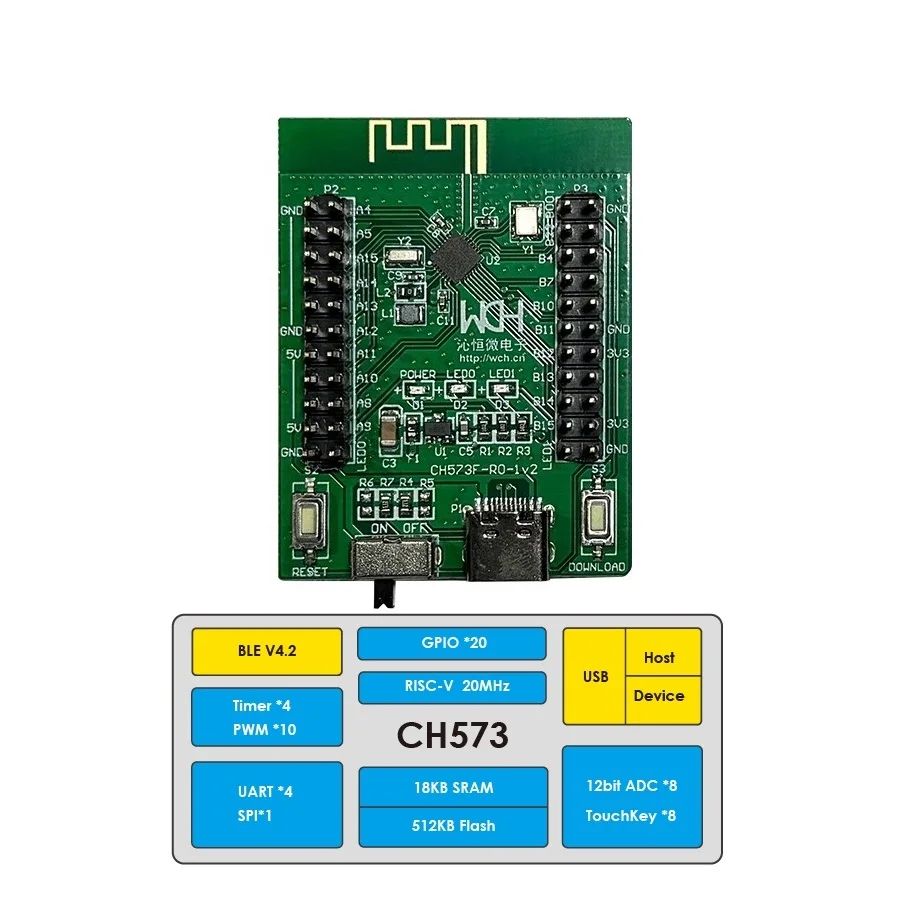 WCH CH573 CH573F Макетная плата Bluetooth BLE Беспроводная плата MCU WCH CH573 CH573F Макетная плата Bluetooth BLE Беспроводная плата MCU