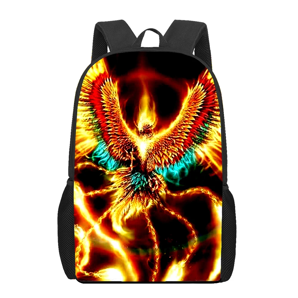 Mochila escolar con estampado 3D de Art Beast Phoenix Sunbird, bolsa de libros para niños y niñas adolescentes, bolso de hombro informal, mochila de gran capacidad