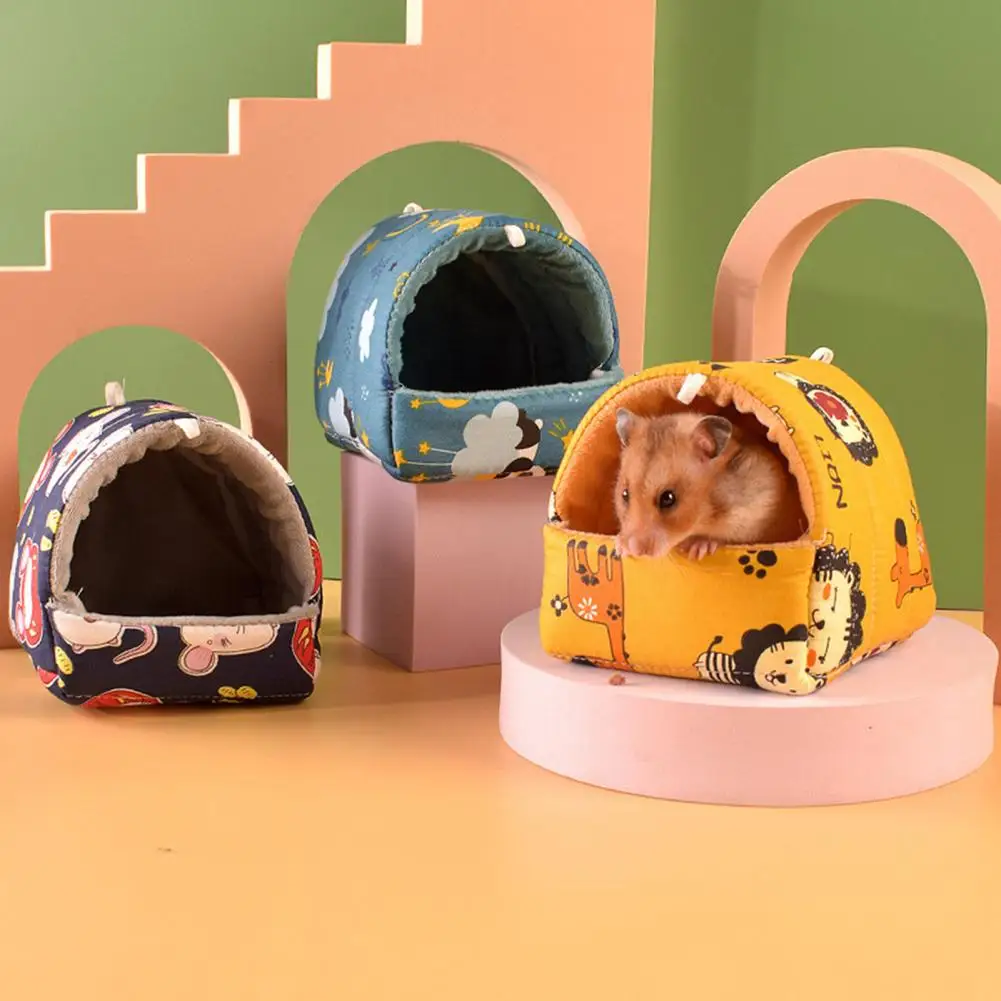 Hamster House Guinea Pig Nest Small Animal Sleeping Bed Winter Warm Cotton Mat Soft Rodent Guinea Pig Rat Squirrel Bed Cages