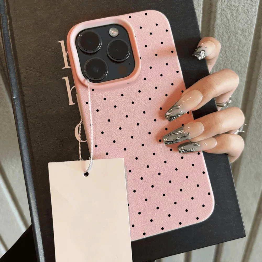 INS Polka Dot Phone Case For iPhone 13 Case iPhone 15 16 14 11 12 17 Pro Max 17 Air Candy Color Lich