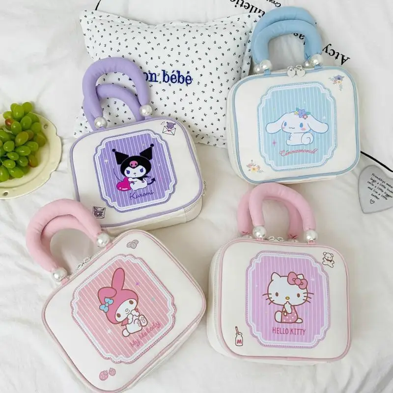 

Sanrio Kuromi мультфильм портативная большая вместительная косметичка для девочек путешествия прогулка портативная модная сумка для хранения туалетная сумка подарок подруге