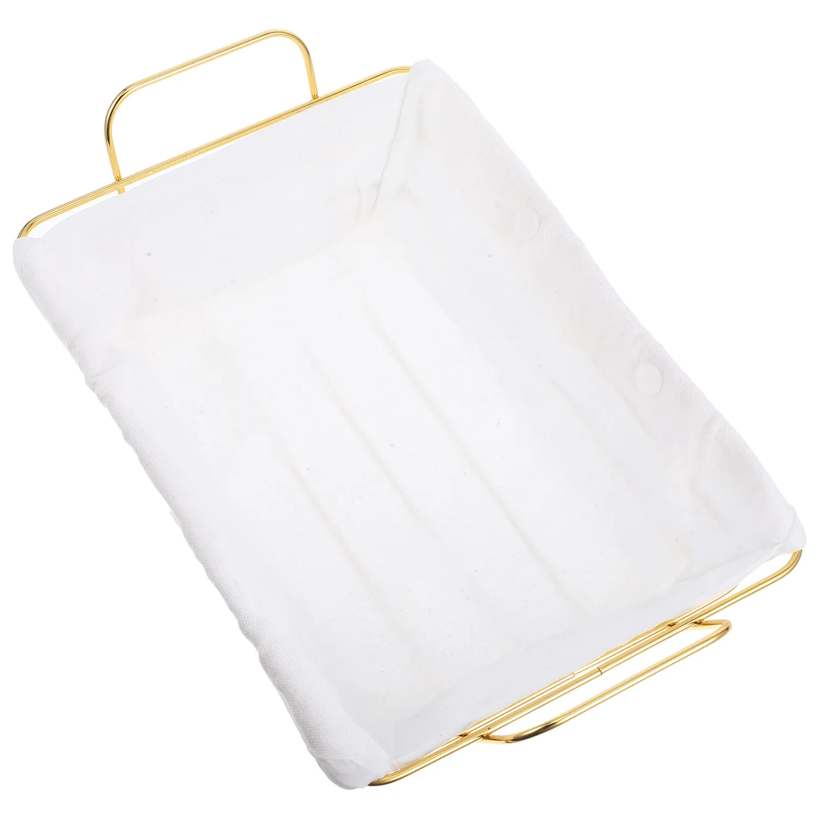 Elegant Hollow Gold Metal Rectangle Basket for Bread Fruits Snacks Storage Kitchen Tabletop Decorative Serving Tray Organizer