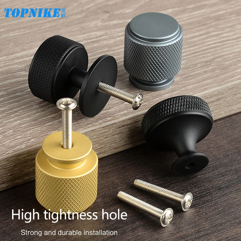 Round Furniture Handles Cupboard Door Cabinet Wardrobe Knob Cupboard Dresser Single Hole Handle Aluminium Alloy