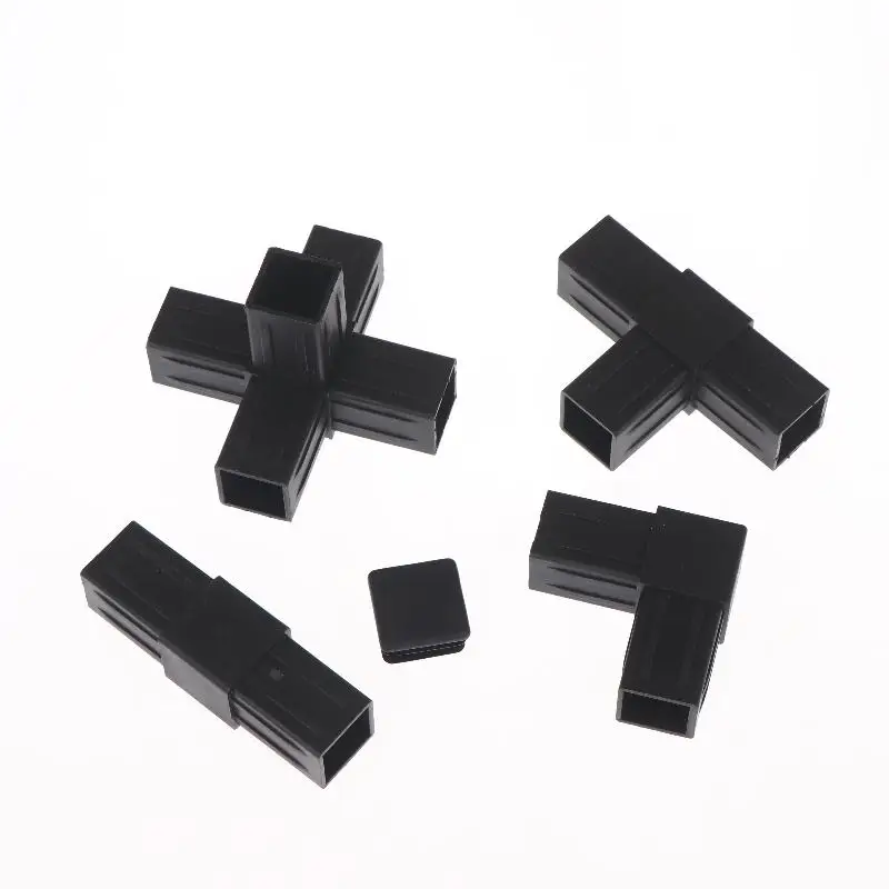 ABS Plastic Hexagonal 6-Way Fittings, 22mm Square Pipe Connector & Angle Code for Structural Assembly, 2-20Pcs