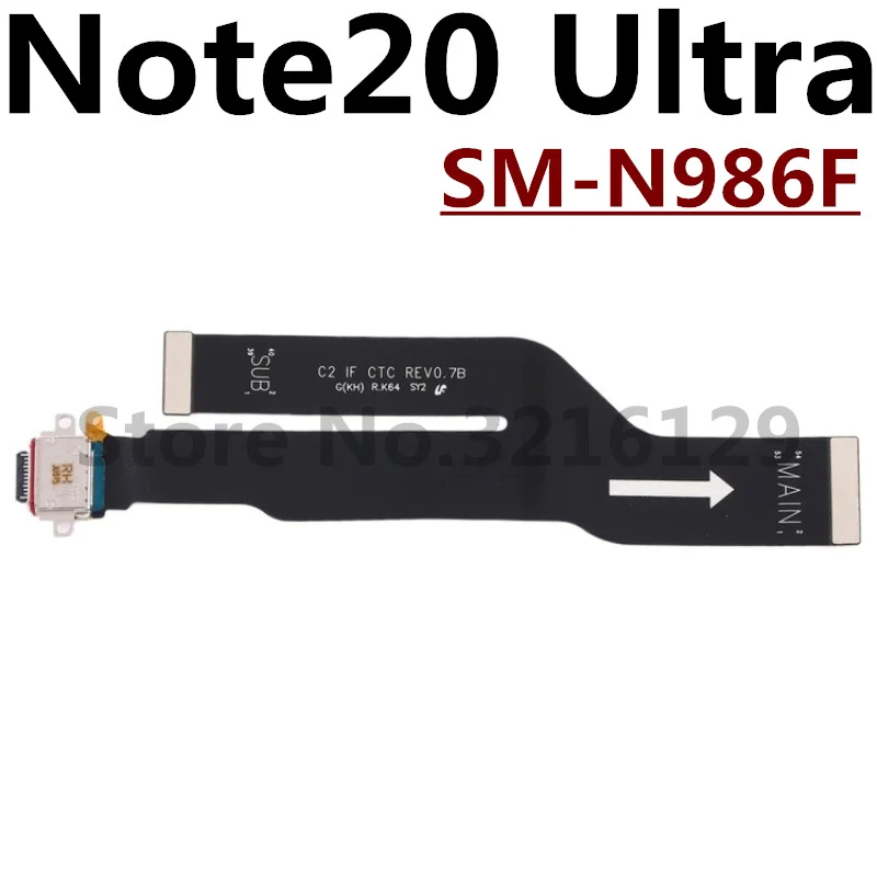 Micro USB Charging Port Dock Flex Cable For Samsung Galaxy Note 20 Ultra N980 N981 N985 N986 Connector Charger Mainboard FPC