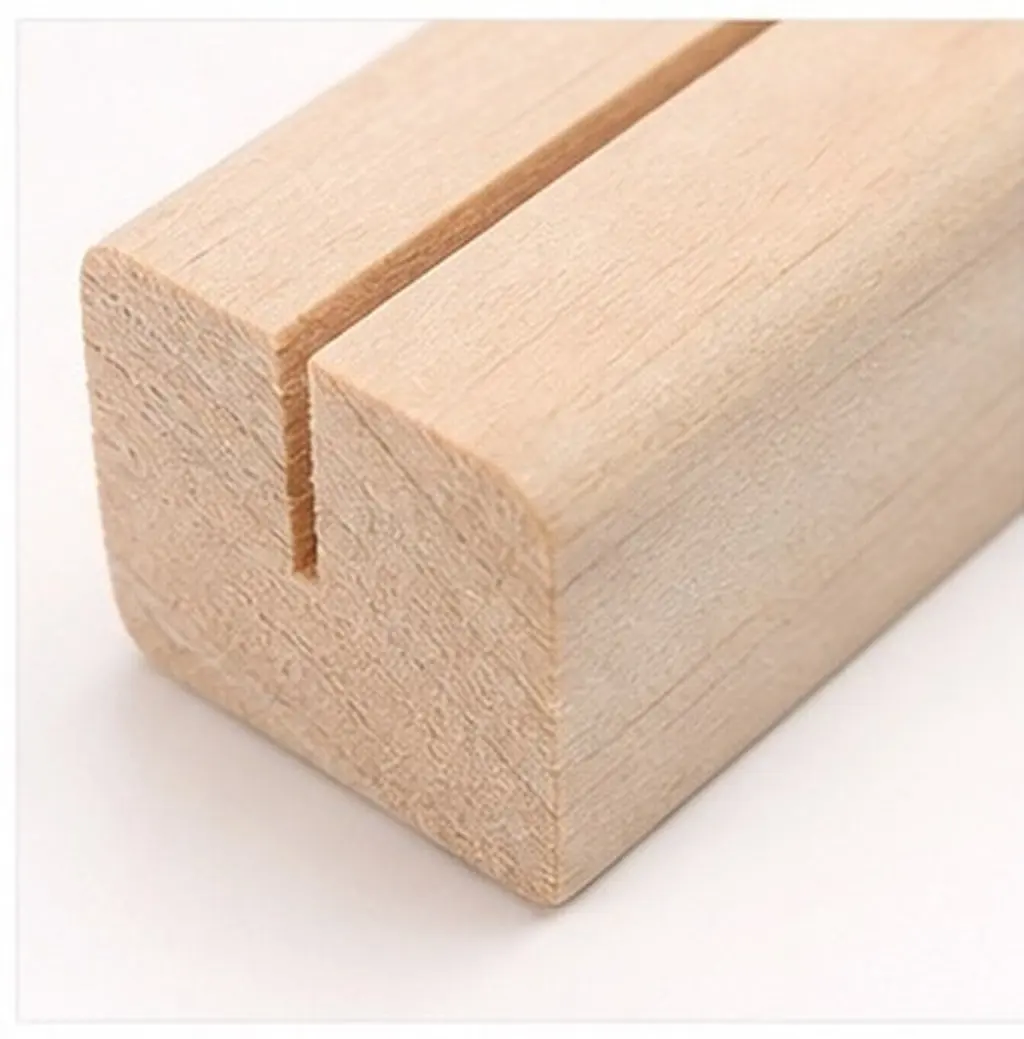 10Pcs Wooden Note Clip Carriers Fine Crafted Solid Wood Card Holder Stand for Greeting Cards Postcards Food Delivery Notes