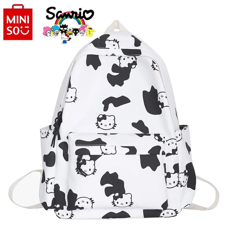 Miniso 2024 Nieuwe Damesrugzak Mode Hoge Kwaliteit Nylon Reisrugzak Cartoon Casual Grote Capaciteit Studentenrugzak