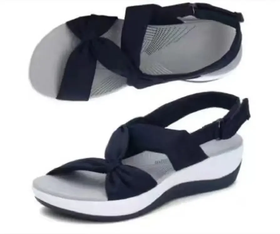 Women Sandals 2024 Summer Closed Toe Roman Women Bow Platform Wedges Sandals Women Sandals Plus Size 42
