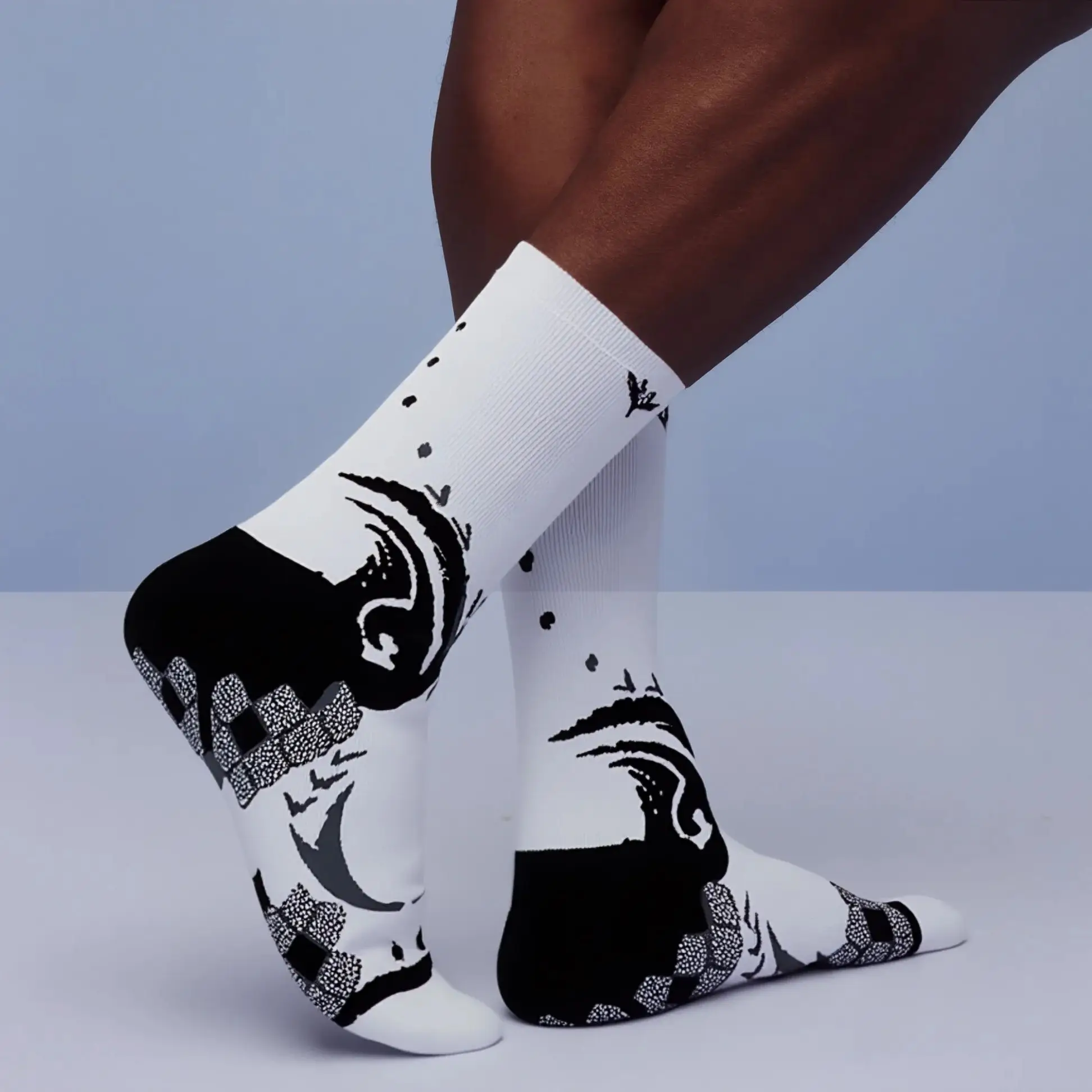 

Veidoorn 3Pairs Non Slip Sports Socks with Ankle Support Towel Bottom Cushioned Athletic Socks for Running Gym Moisture Wicking