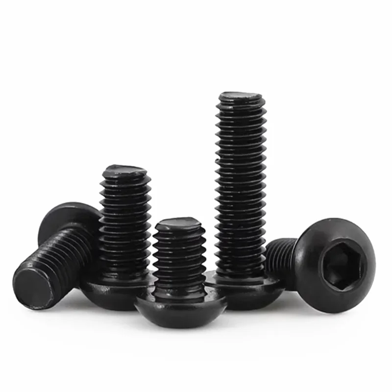 5pcs Bsw British Standard Grade 10.9 Black Hexagon Socket Button Head Screw Mushroom Head Hex Bolts 1/4 1/8 3/16 3/8 5/16 5/32